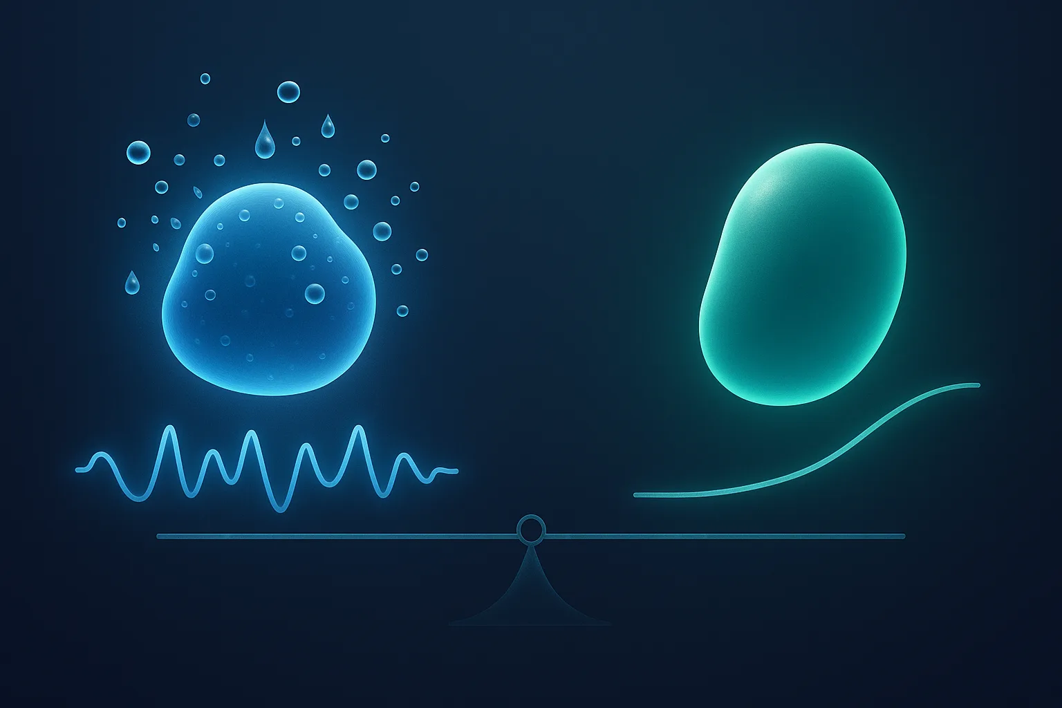 Comparison illustration distinguishing transient fluid puffiness and gas distension from gradual true body-fat change over time