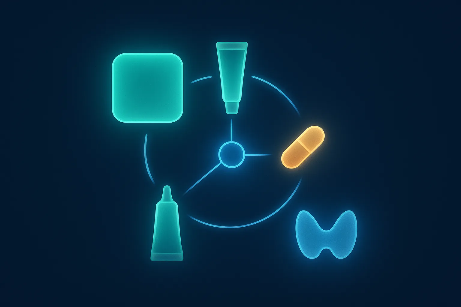 Transdermal HRT configuration that minimizes thyroid medication interaction
