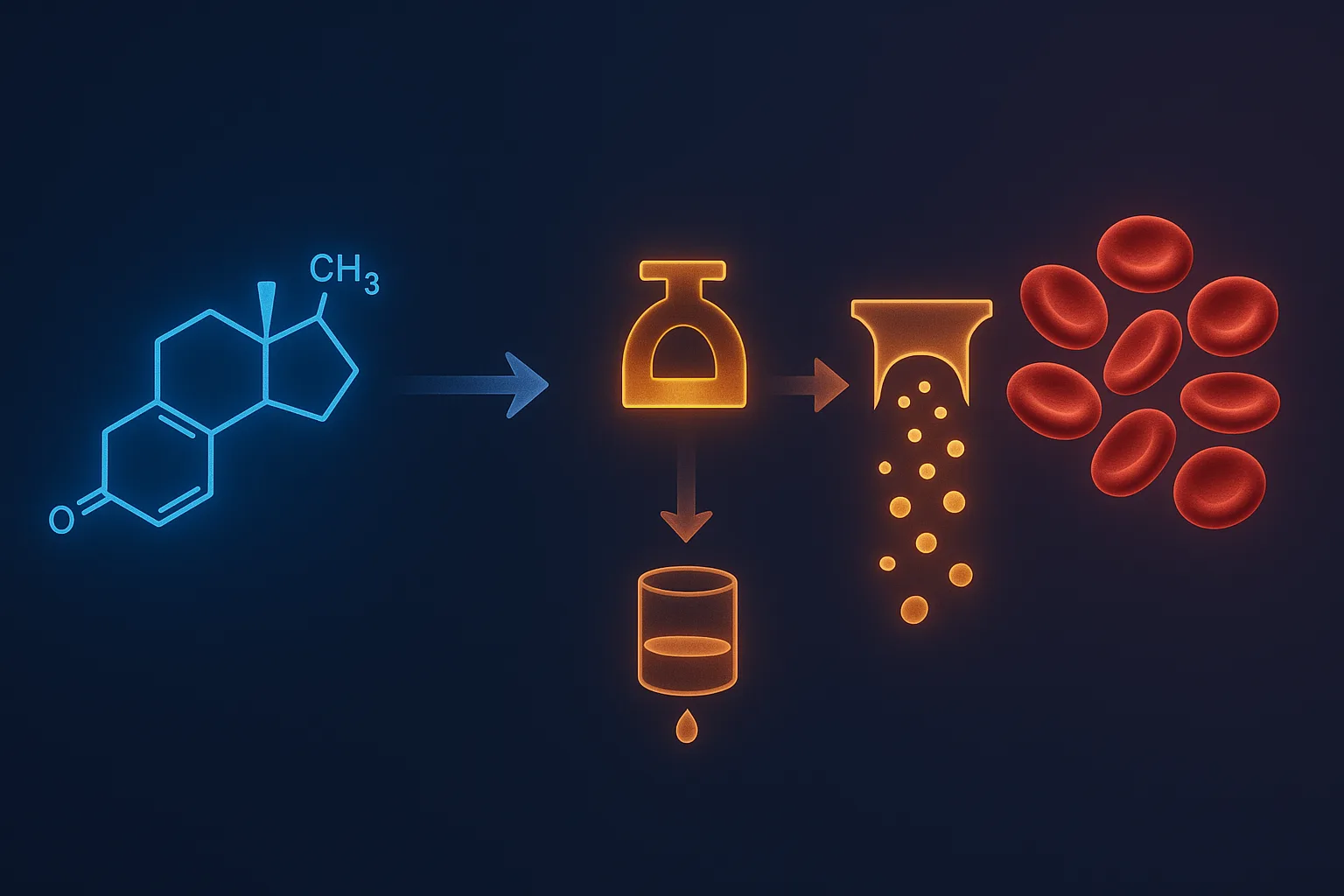 How testosterone suppresses hepcidin and drains ferritin diagram