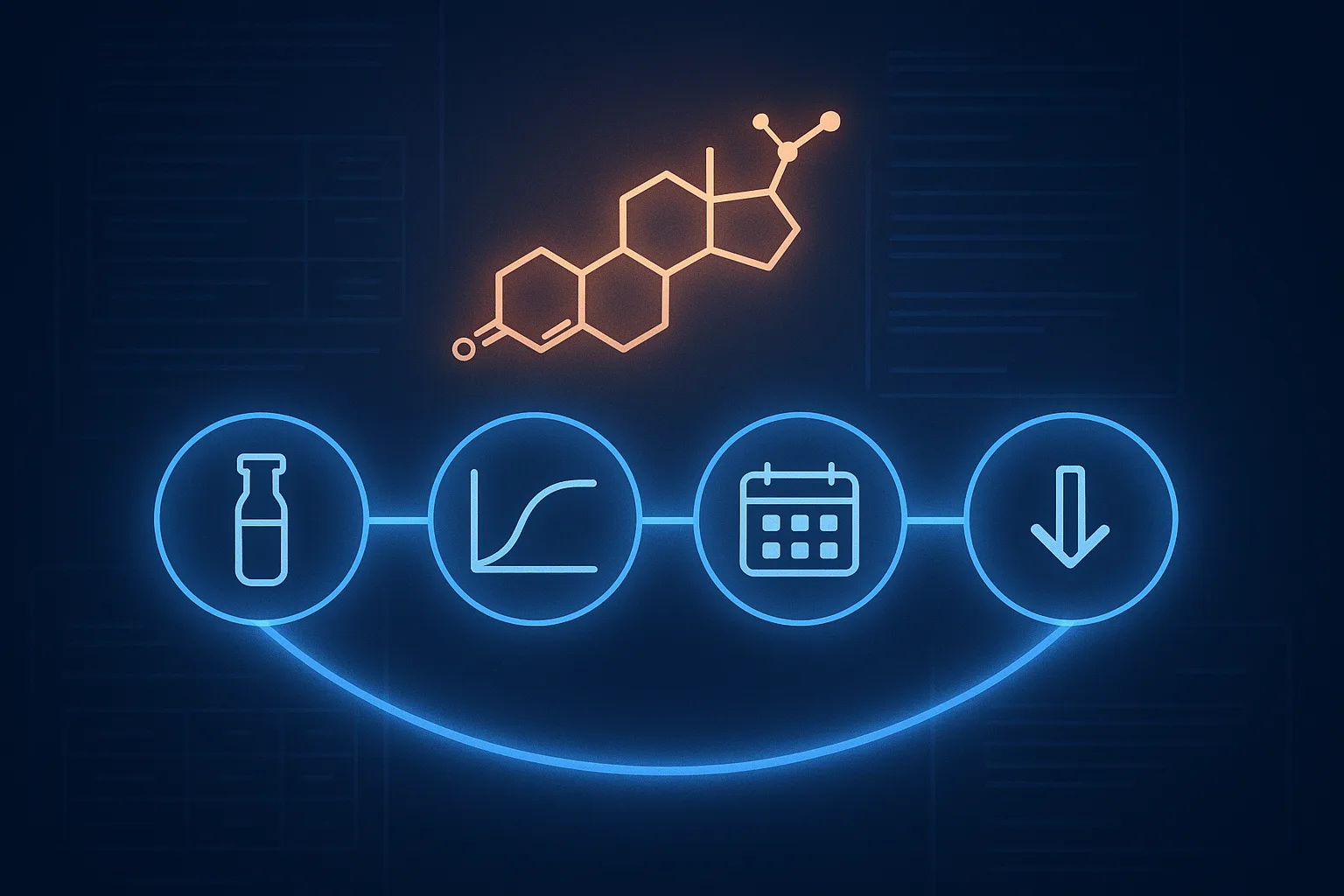 Telehealth clinic checklist for women considering testosterone showing baseline labs, dose, route, monitoring, and exit criteria as the four pillars of evidence-aligned care