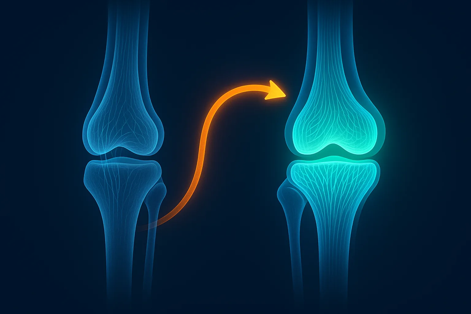 Illustration of how nandrolone is proposed to support joint tissue through collagen synthesis and synovial fluid, contrasted with testosterone