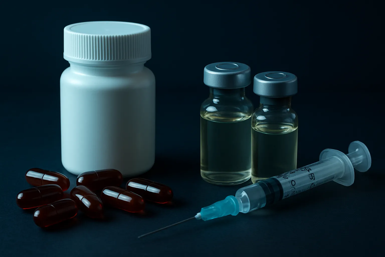 Oral testosterone capsules compared to injection vials