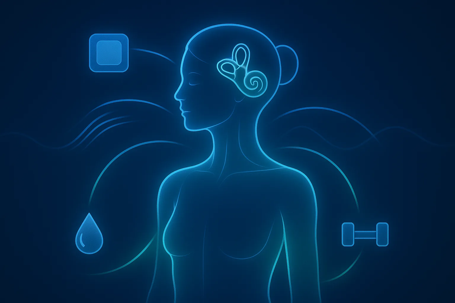 HRT treatment pathway for perimenopausal dizziness showing vestibular stabilization