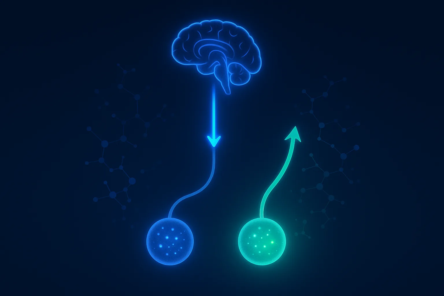 Testicular shrinkage on TRT and HCG recovery illustration on dark navy background