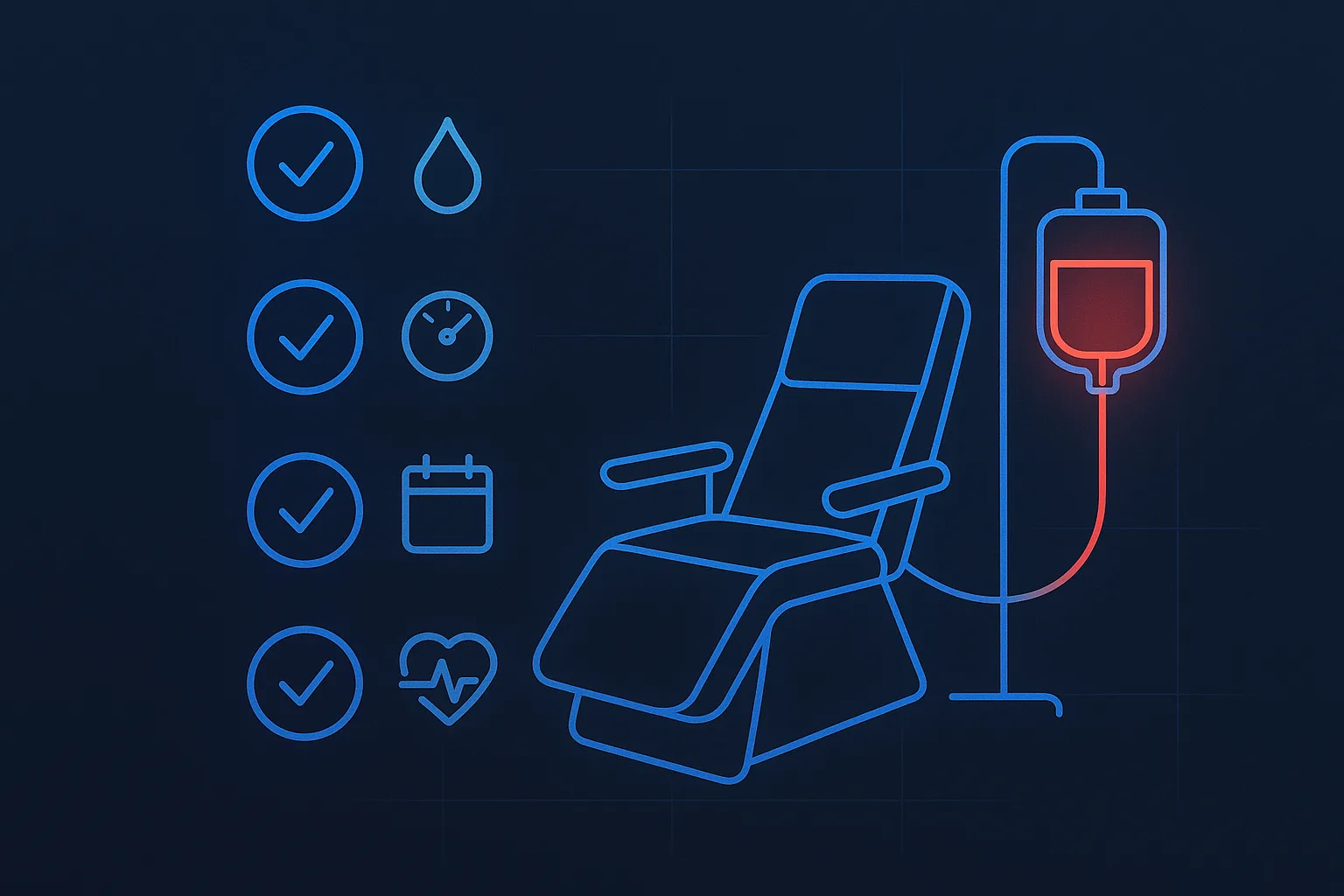 Eligibility checklist and donation chair concept on TRT