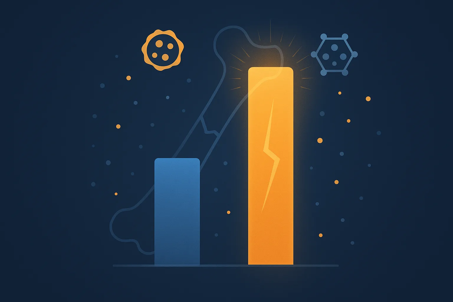 Bar chart visualization showing fracture rates between TRT and control groups