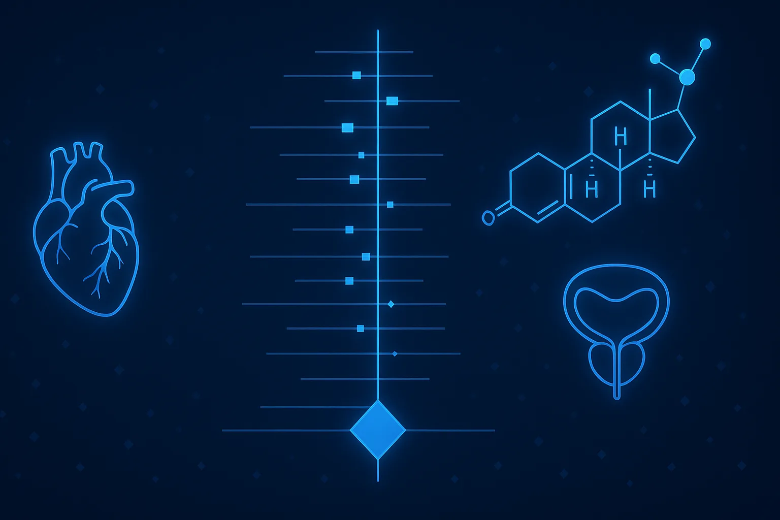 Forest plot of 41 RCTs on TRT, cardiovascular events, and prostate cancer