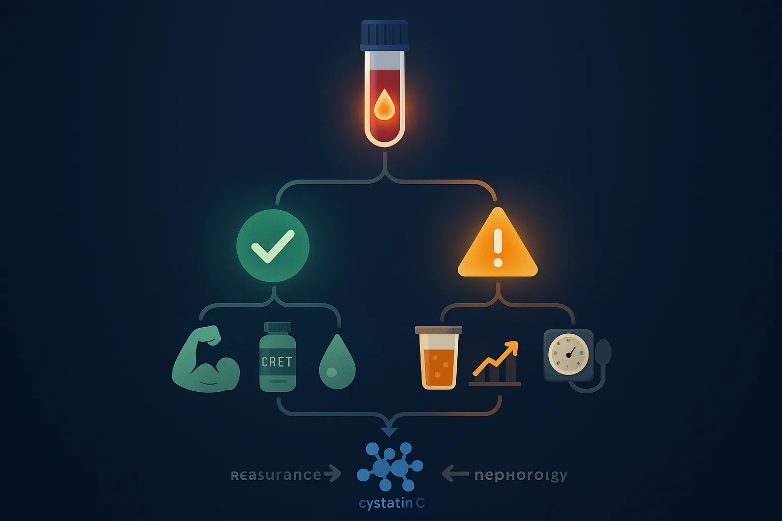 Kidney function monitoring protocol flowchart for TRT patients